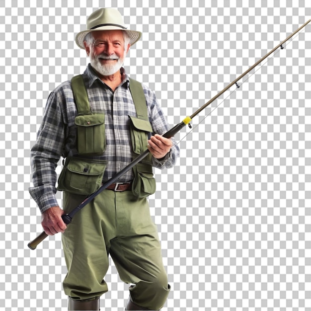 fisherman on transparent background