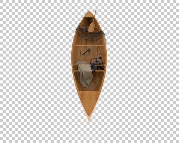 Fishing boat isolated on transparent background 3d rendering illustration