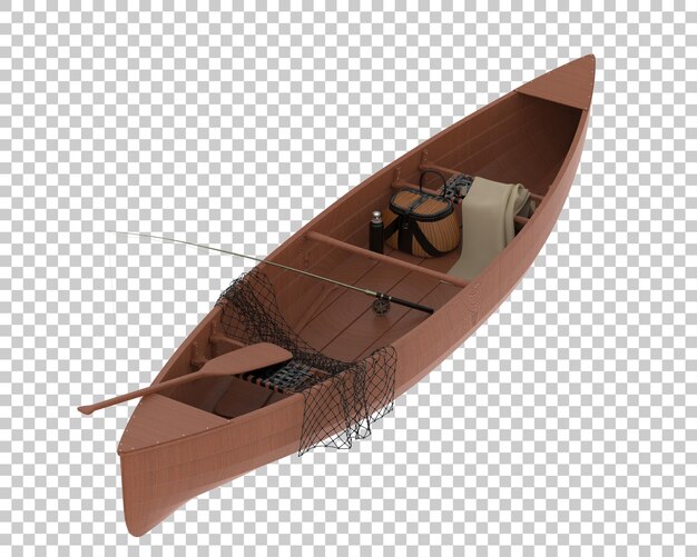 Fishing boat isolated on transparent background 3d rendering illustration