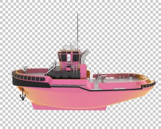 PSD fishing boat on transparent background 3d rendering illustration