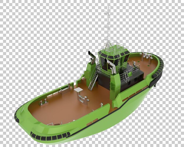 PSD fishing boat on transparent background 3d rendering illustration