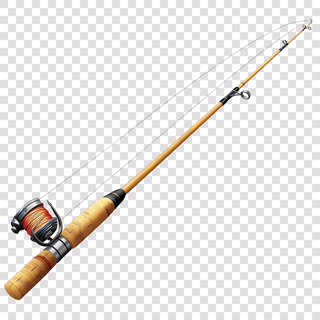 PSD fishing rod transparent background realistic elementon transparent background