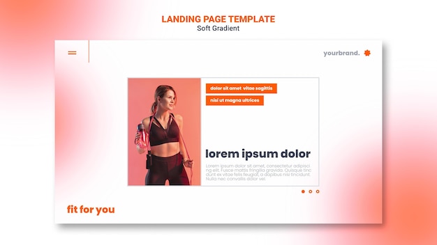 PSD fit cardio girl landing page