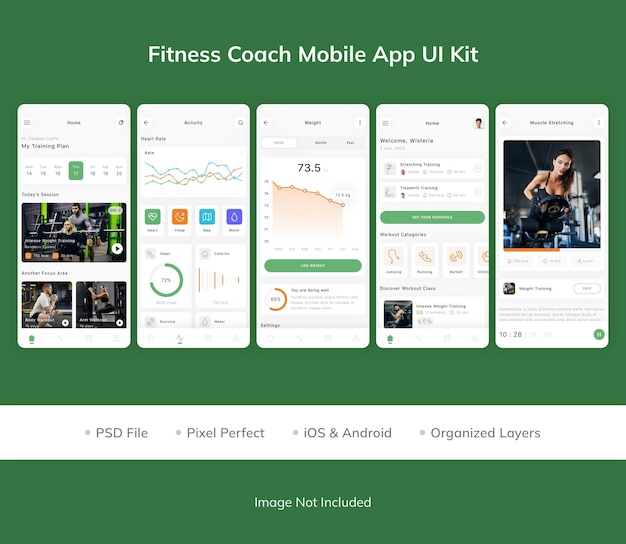 Fitness Coach Mobile App UI Kit