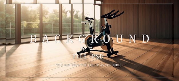 fitness equipment in empty space on wooden floor