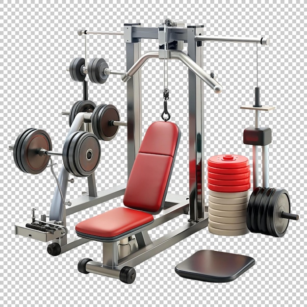 PSD fitness equipment on transparent background