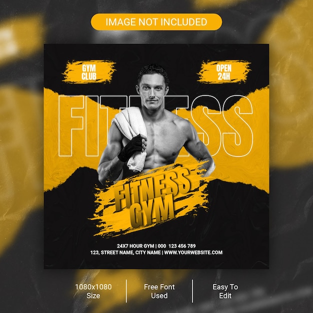 Fitness flyer and social media post template