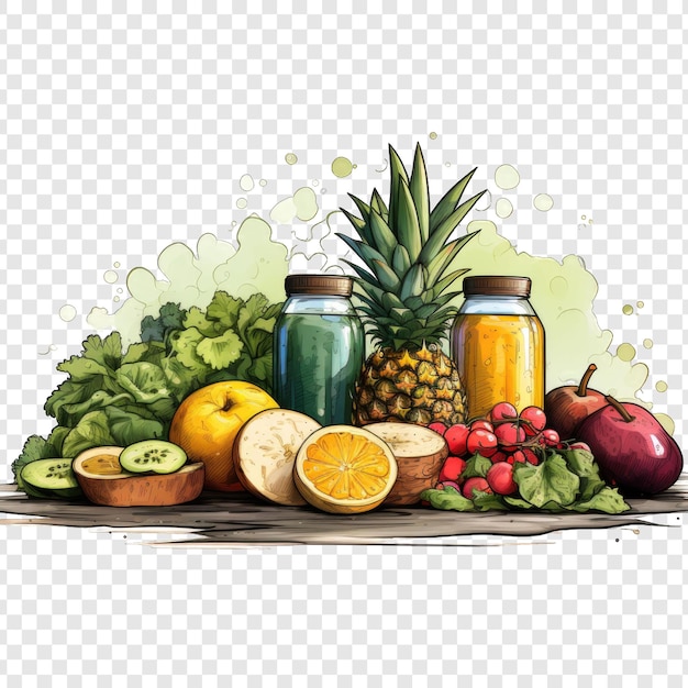 Fitness food isolated style png with White background generative IA