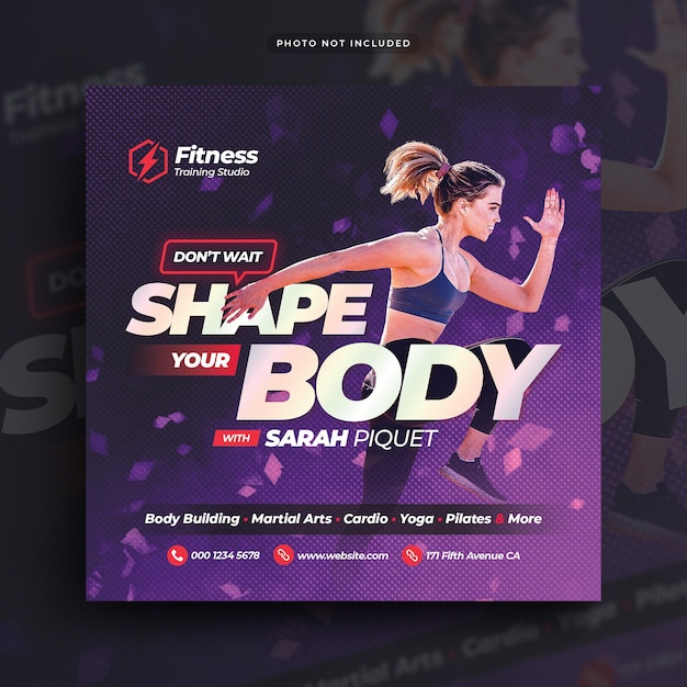 Fitness Gym Flyer Social Media Post Web Banner