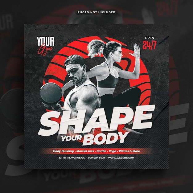 Fitness Gym Flyer Social Media Post Web Banner