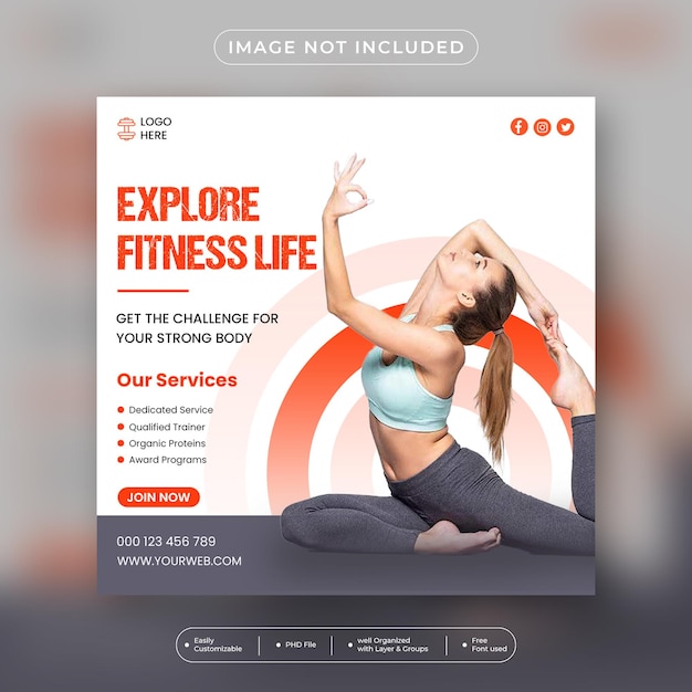 Fitness gym flyer social media post