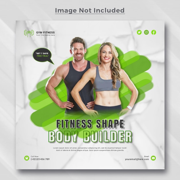 Fitness Gym social media post banner