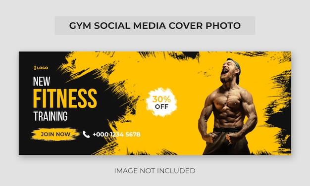 Fitness Gym Training Facebook Cover Photo Template Gym Agency Social Media Timeline Web Banner