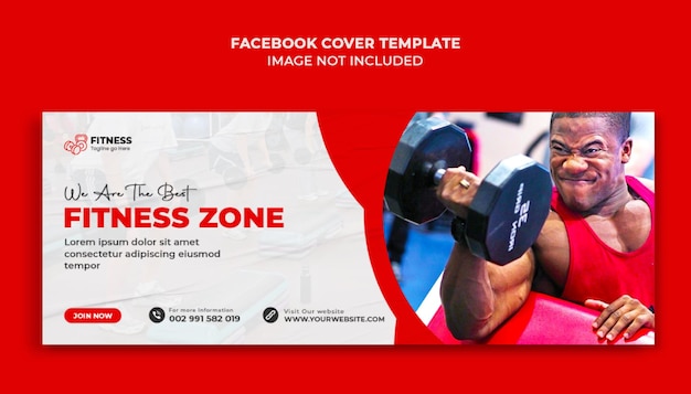 Fitness gym training facebook cover and web banner psd template