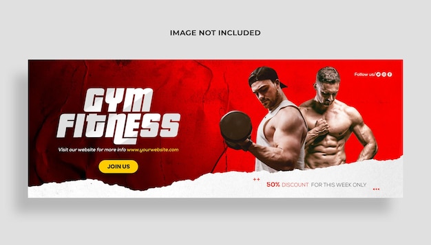 fitness gym training facebook cover and web banner template  