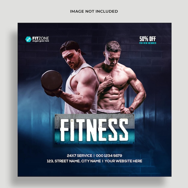 Fitness gym training social media and web banner template premium psd