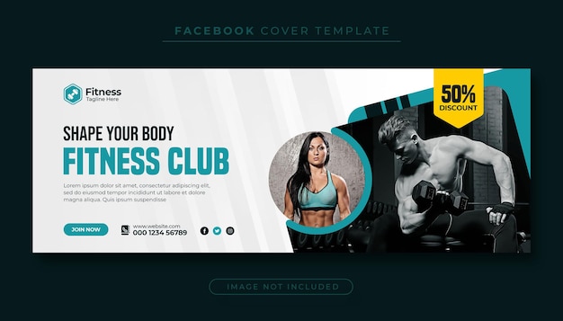 Fitness and gym workout facebook cover photo or social media web banner