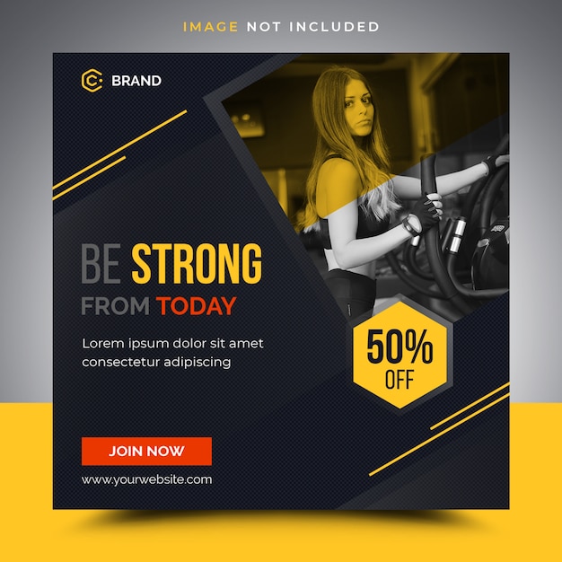 Fitness instagram banner template