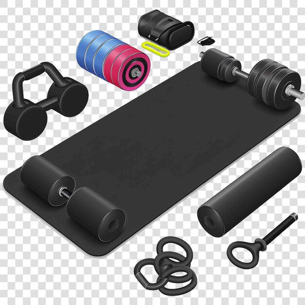 PSD fitness mat transparent background vector elementon transparent background