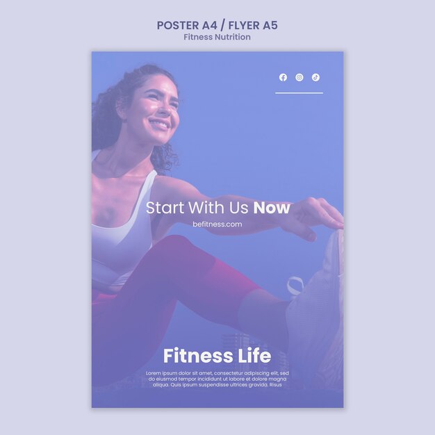 PSD fitness nutrition poster template