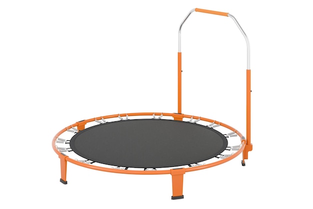 Fitness Rebounder with Adjustable Foam Handle Exercise Trampoline Foldable Mini Trampoline 3D rendering isolated on transparent background