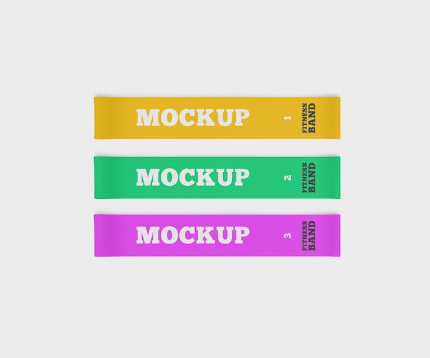 PSD fitness resistance bands mockup psd template