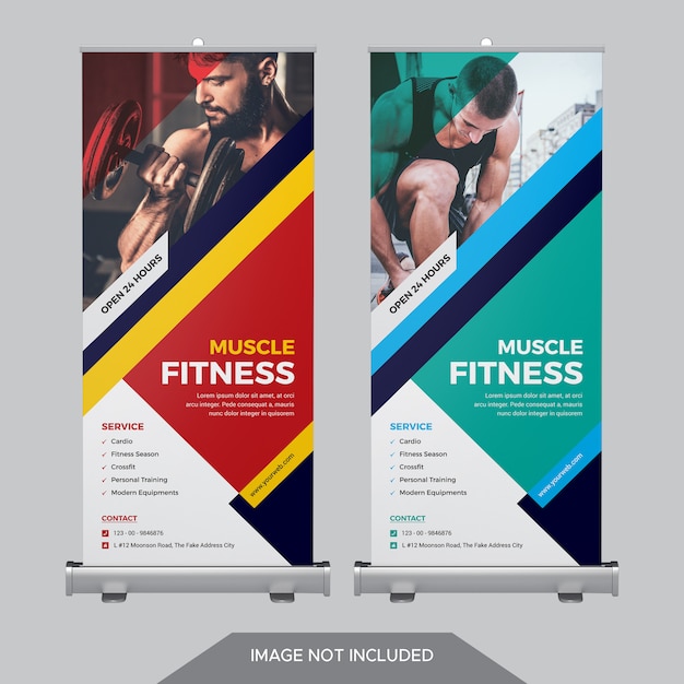 Fitness Roll Up Banner Template