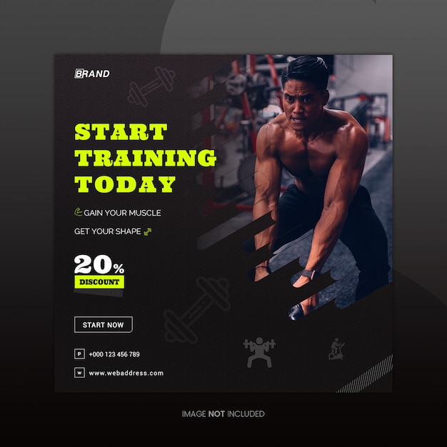 Fitness Social Media Banner Design Template