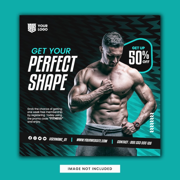 Fitness social media and Instagram post template