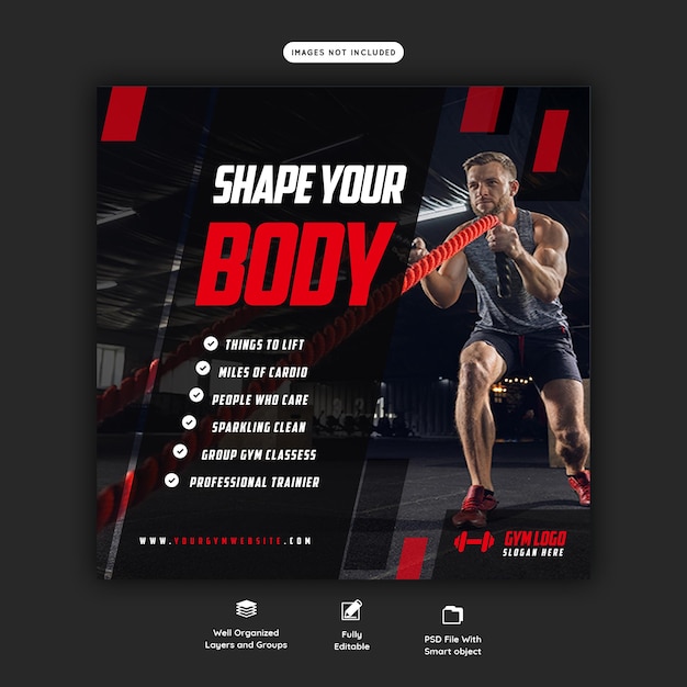 Fitness social media post template