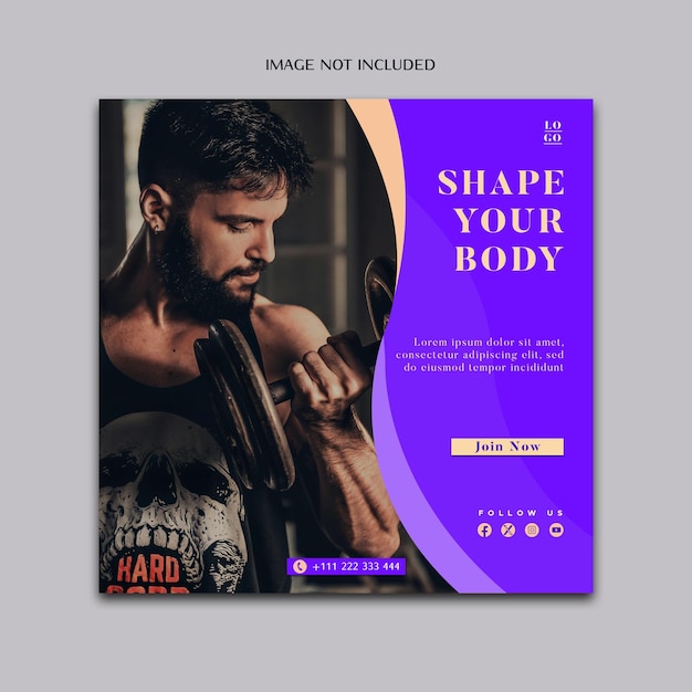 Fitness social media template