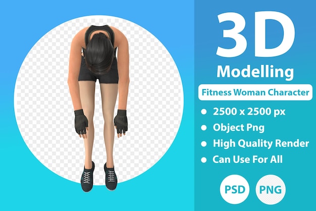 Fitness woman 3d modelling