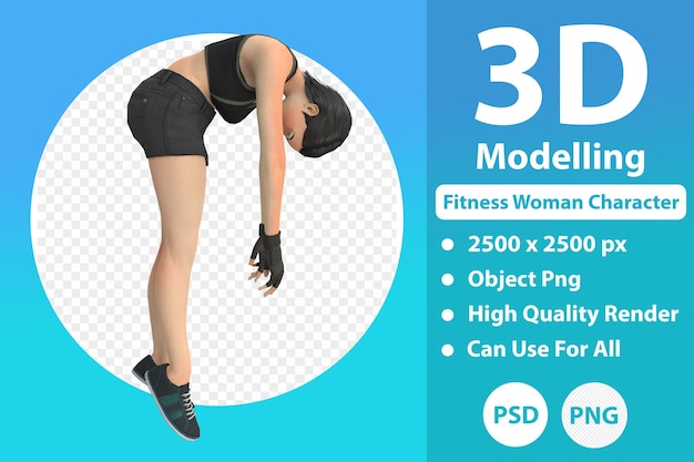 Fitness woman 3d modelling