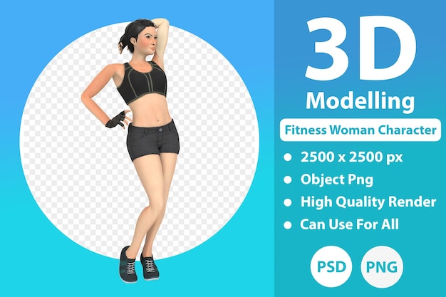 Fitness woman 3d modelling