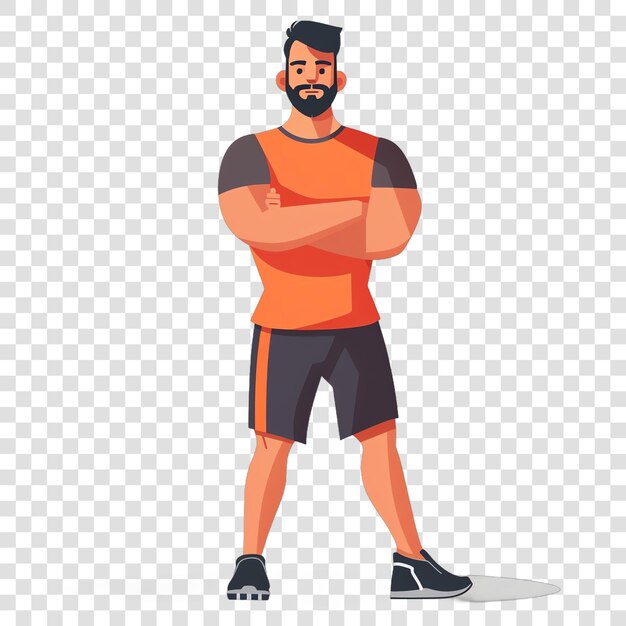 PSD fitness worker illustration job isolated on transparent background