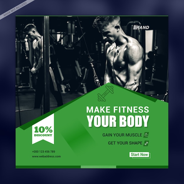 Fitness Your Body Social Media Banner Template