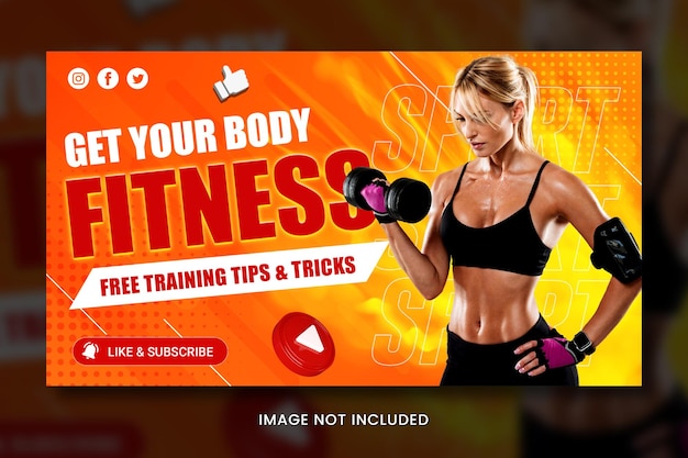 Fitness Youtube Thumbnail Template