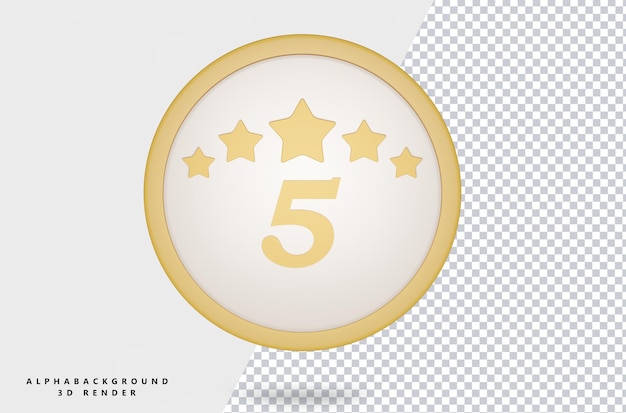 Five star for rating some work with transparent background PSD