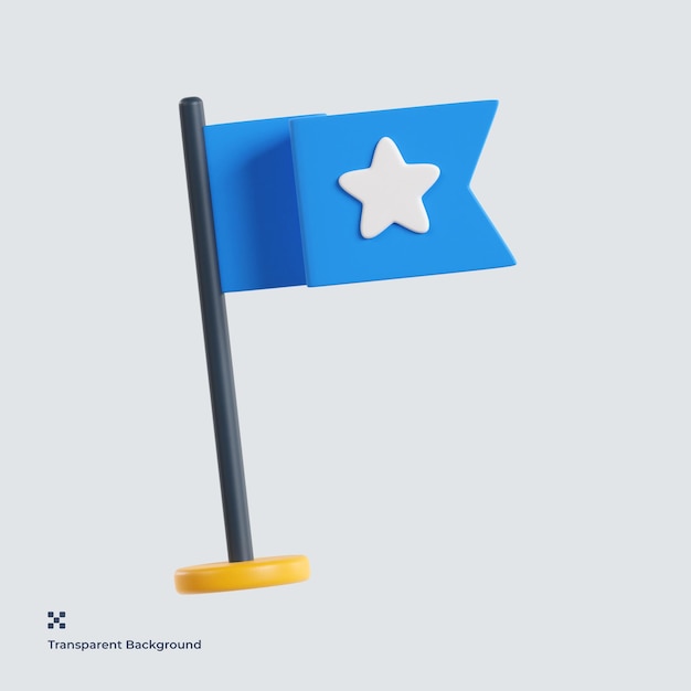 Flag 3d icon illustration