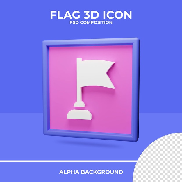 Flag 3d rendering icon rendering  