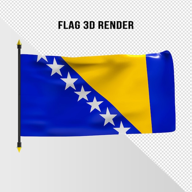 Flag of Bosnia and Herzegovina 3d render