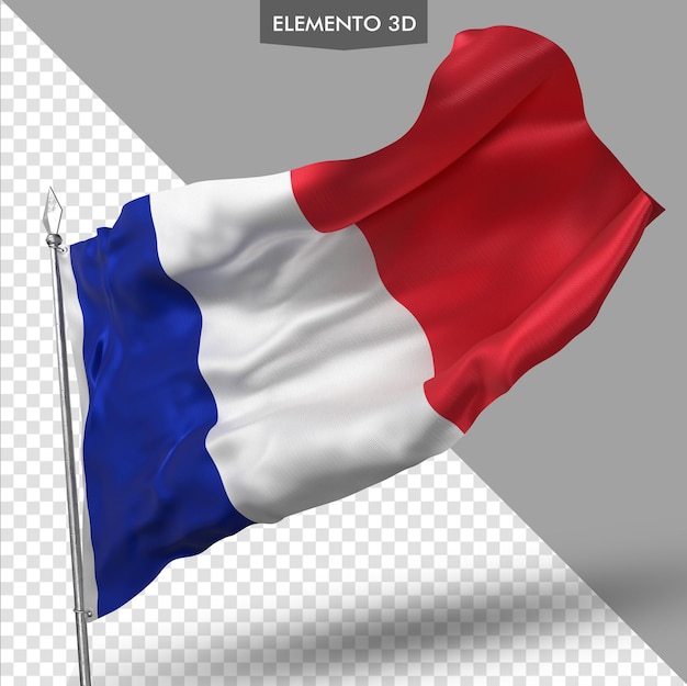 PSD flag of france premium 3d render