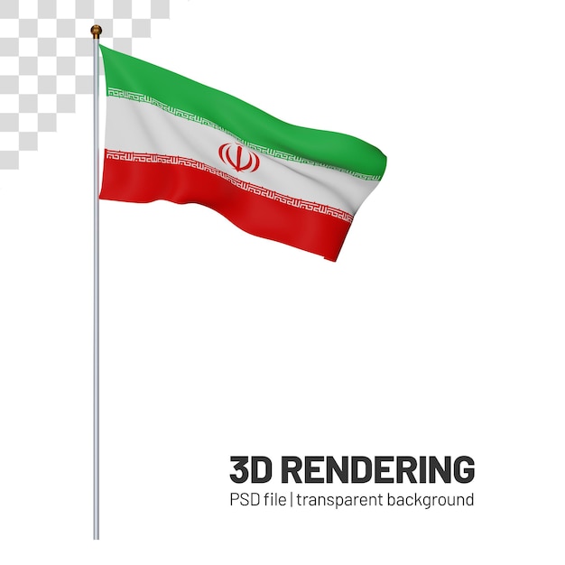 Flag of iran 3d rendering