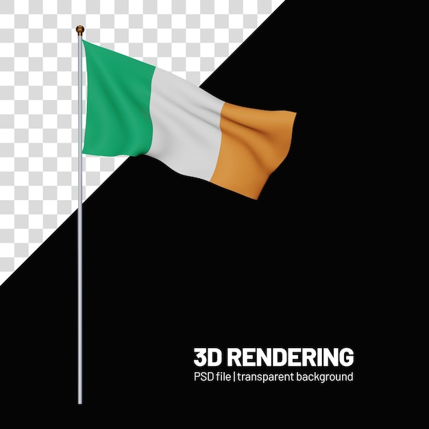 Flag of ireland 3d rendering