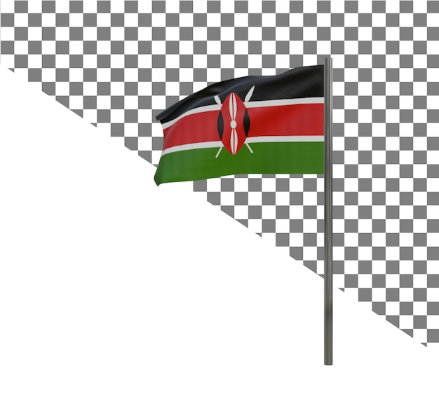 PSD a flag is flying in the wind with a red green and black flag