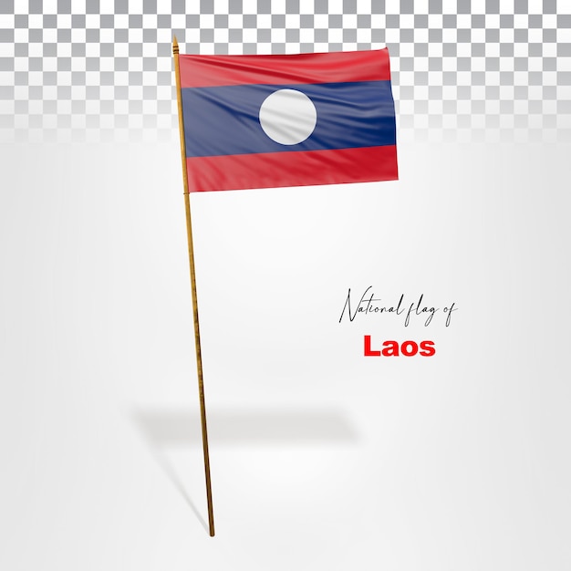 Flag of Laos 3D rendering premium PSD