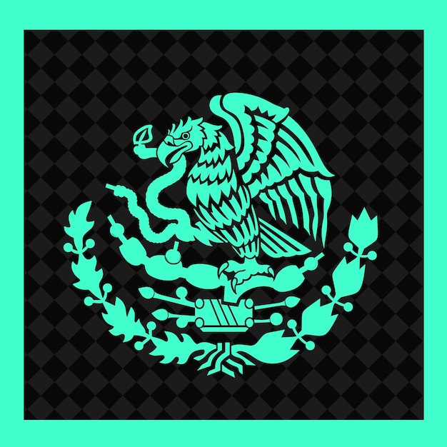 PSD flag of mexico with a patriotic icon showcasing the tricolor mexico culture symbol designs