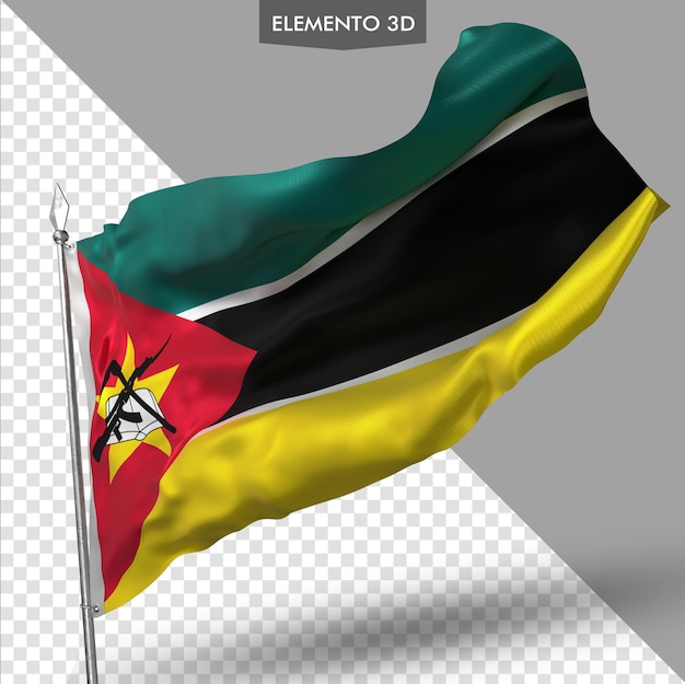 Flag of Mozambique premium 3d render