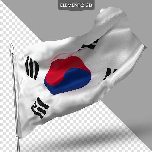 Flag of South Korea premium 3d render