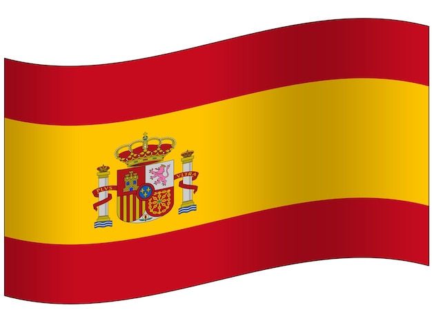 PSD flag of spain 3d waving